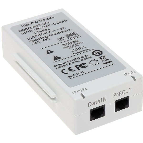 Dahua – 60W Yüksek PoE Midspan ( Hi-POE) cat5 üzerinden kam. enerji verme